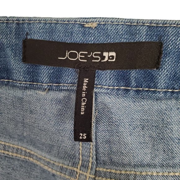 Joe's Jeans Size 25 Striped Blue Denim Pants Bootcut 5 Pocket Mid Rise - Picture 7 of 8